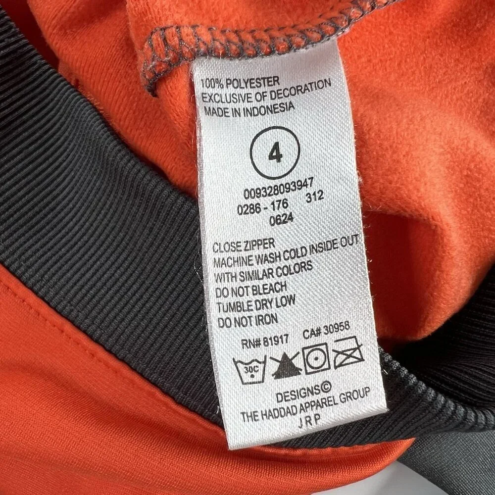 Nike Toddler Boys Full Zip Long Sleeve Jacket Size 4T Orange Grey Mock Neck